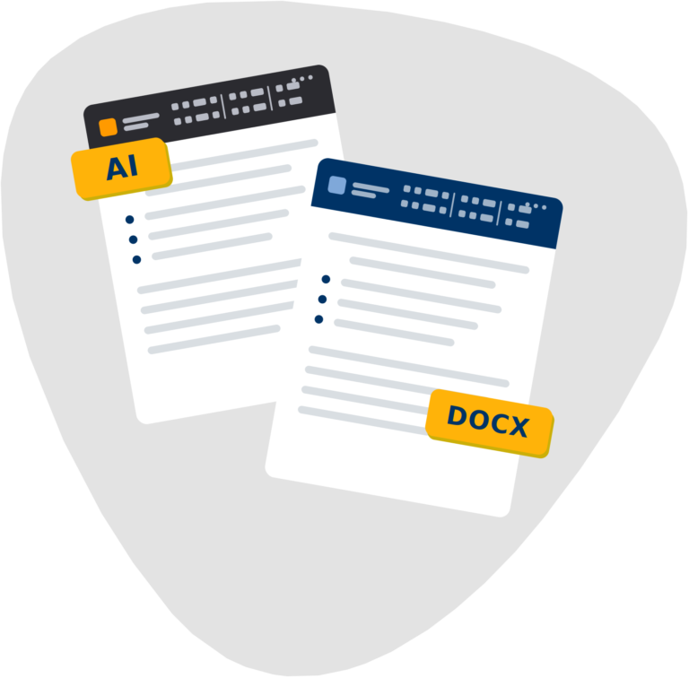 Illustrator to Word conversion – AI to DOCX Convert Illustrator to Word – an .ai design file rebuilt as an editable .docx Word document