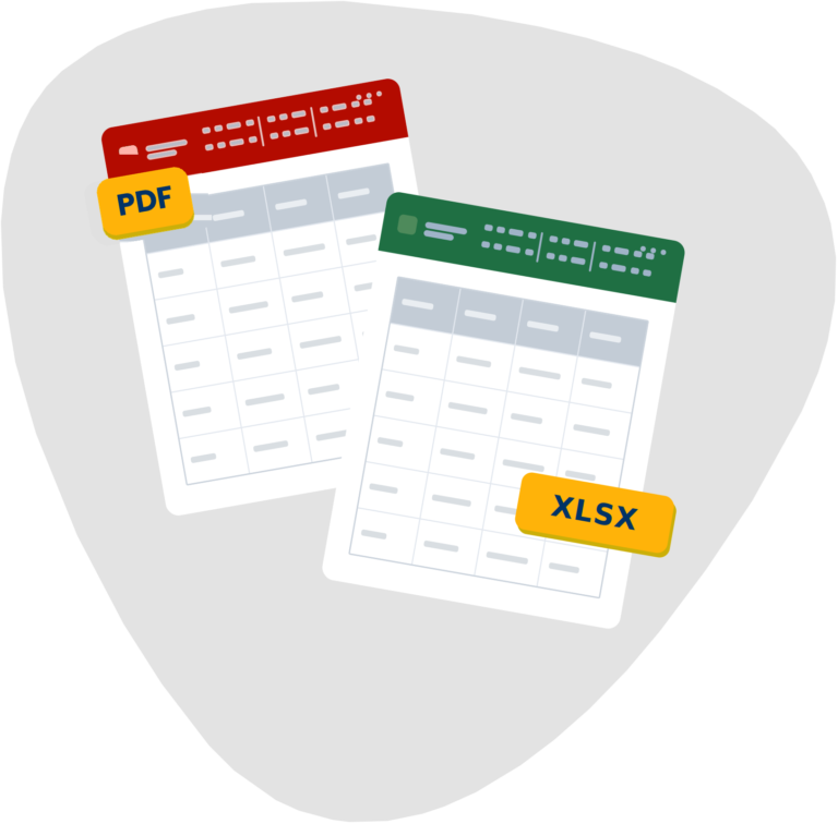 PDF to Excel conversion services – PDF tables rebuilt as an editable .xlsx Excel spreadsheet